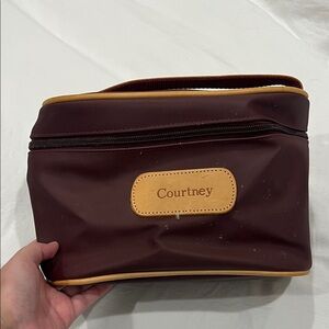 Jon Hart Maroon Makeup Bag - Name Patch Can Be Swapped Thru Jon Hart